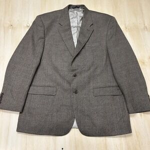 Ralph Lauren Blazer Mens 46 Brown Herringbone Wool Tweed Sport Coat Jacket